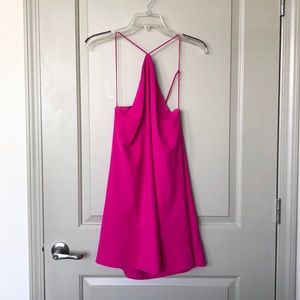 Hot Pink High-Neck Cocktail or Party Dress
